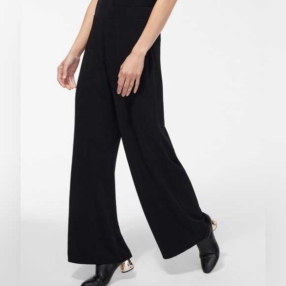 Chicos Travelers  Size 2/L black Slinky pull on pants packable comfy capsule - Picture 1 of 7
